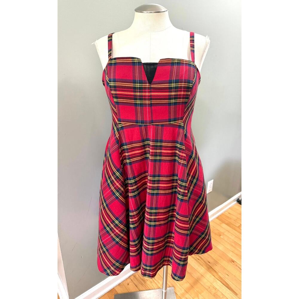 Torrid 20 Betsey Johnson Red Tartan Plaid Punk Gothic Rockabilly Tulle Dress - Picture 2 of 8